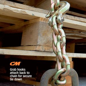 Columbus Mckinnon Safety/Binder Chain with Clevis Grab Hooks - Grade 70 - 5/16'' x 16' - 4,700 Lbs. Safe Working Load