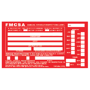 Aluminum Annual Vehicle Inspection Labels