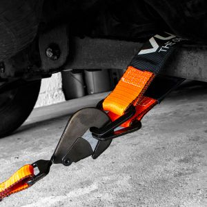 VULCAN Car Tie Down Axle Strap with Wear Pad - 2 Inch x 22 Inch - 4 Pack - PROSeries - 3,300 Pound Safe Working Load