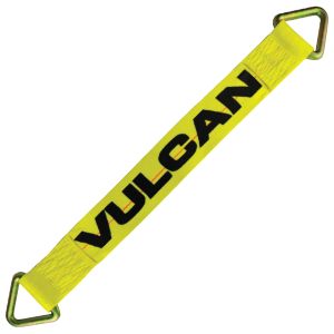 VULCAN Car Tie Down Axle Strap - 3 Inch x 30 Inch - Classic Yellow - 5,000 Pound Safe Working Load