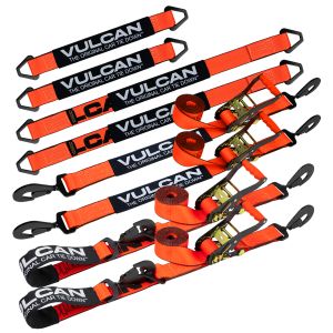 VULCAN Ultimate Axle Tie Down Kit - PROSeries - Includes (2) 22 Inch Axle Straps, (2) 36 Inch Axle Straps, (2) 96 Inch Snap Hook Ratchet Straps, and (2) 112 Inch Axle Tie Down Combination Straps