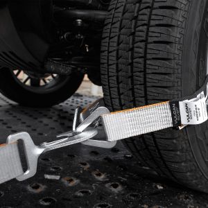 VULCAN Complete Axle Strap Tie Down Kit with Snap Hook Ratchet Straps - Silver Series - Includes (4) 22 Inch Axle Straps, (4) 36 Inch Axle Straps, and (4) 8' Snap Hook Ratchet Straps