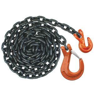 VULCAN Binder Chain Tie Down with Grab Hooks and Sling Hooks - Grade 100 - 1/2 Inch x 15 Foot - PROSeries - 15,000 Pound Safe Working Load