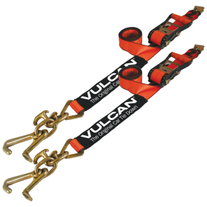 VULCAN Car Tie Down with Universal Frame Hook Cluster For E Track - 96 Inch - 2 Pack - PROSeries - 3,300 Safe Working Load