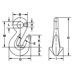 CM Alloy Grab Hooks - Cradle Eye Style - Grade 80/Grade 100