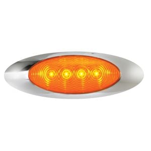 Oval Clearance Marker Lights With Chrome Bezels