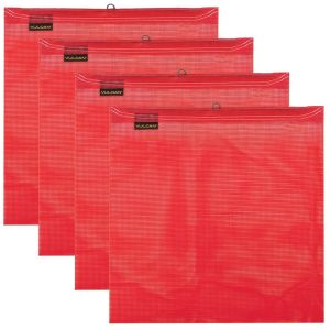 VULCAN Safety Flag with Wire Loop - Bright Red - Vinyl Coated Polyester Construction - 18 Inch x 18 Inch - 4 Pack