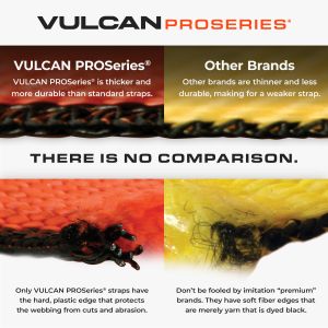 VULCAN Car Tie Down Axle Strap with Wear Pad - 3-Ply Stiff - 2 Inch x 22 Inch -  PROSeries - 3,300 Pound Safe Working Load