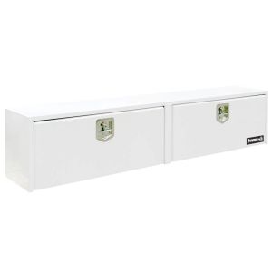 BUYERS Steel Top Side Toolboxes - White With Double Door