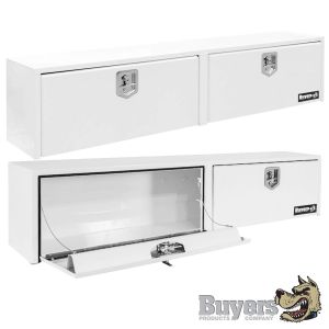 BUYERS Steel Top Side Toolboxes - White With Double Door