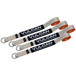 VULCAN Exotic Car Rim Tie Down Set - 2 Inch x 144 Inch - 4 Straps - Silver Series - 3,300 Pound Safe Working Load