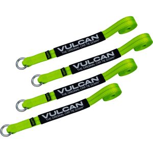 VULCAN Exotic Car Rim Tie Down Set - 2 Inch x 144 Inch - 4 Straps - High-Viz - 3,300 Pound Safe Working Load