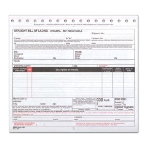 Bills of Lading - Universal Form 3 Ply Carbon Leaf