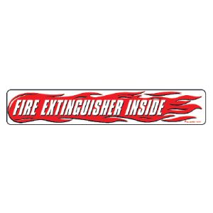 Fire Extinguisher Inside with Flames Decal