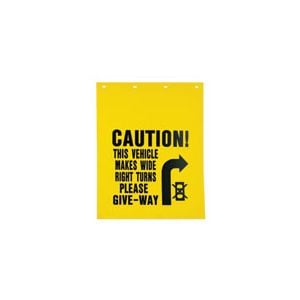 Caution Wide Right Turns Mud Flaps - Sets of 2