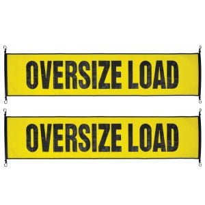 VULCAN Oversize Load Banner with Heavy Duty Metal Hooks - 2 Pack - Stretch Cord Mesh - 18 Inch x 84 Inch