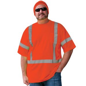 Class 3 Orange Crew Neck Stretch Tee Shirts