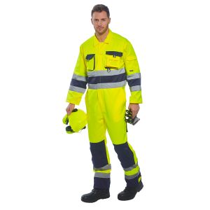 Portwest Nantes Hi-Vis Coverall Yellow/Navy - Medium