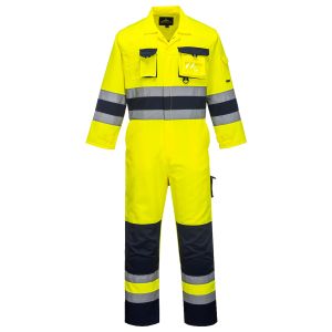 Portwest Nantes Hi-Vis Coverall Yellow/Navy - Medium