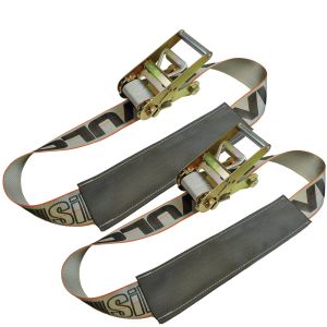 VULCAN Under Lift Ratcheting Vehicle Tie Down Straps - 2 Pack - Silver Series - 5,000 Pound Safe Working Load