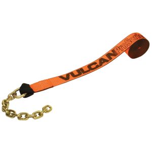 VULCAN Winch Strap with Chain Tail - 2 Inch - PROSeries - 3,300 Pound Safe Working Load