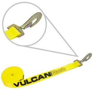 Scratch And Dent VULCAN Winch Strap with Twisted Snap Hook - 2 Inch x 15 Foot - Classic Yellow - 3,300 Pound Safe Working Load