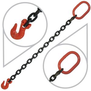 9/32" G80 Single Leg Mechanical Lifting Slings with Grab Hook